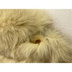 White Arctic Fox fur coat with loop fasteners 
