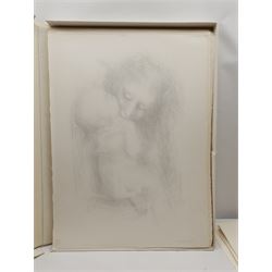 Jean Moulin (French 1933-2009): 'Geste d'Amour', portfolio of 27 large lithographs of children each signed and numbered 133/150 in pencil, 77cm x 57cm in original case with text