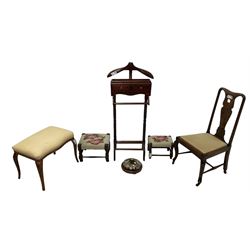 Mahogany valet stand; mahogany dressing 