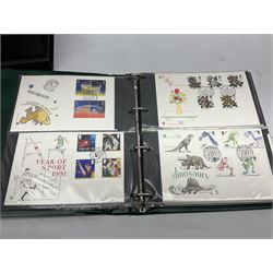 Stamps including first day covers, Royal Mail PHQ cards, Australia, Germany, Canada, Cyprus, Ceylon, Falkland Islands, France etc, housed in various albums, in one box