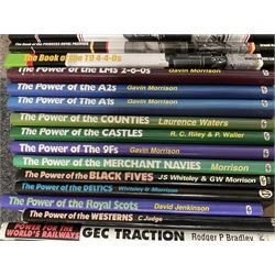Steam locomotive and railway reference books to include The Book of Series  pub. Irwell Press, seven volumes; together with The Power of Series pub. Oxford  Publishing, Co., sixteen volumes, and further illustrated histories