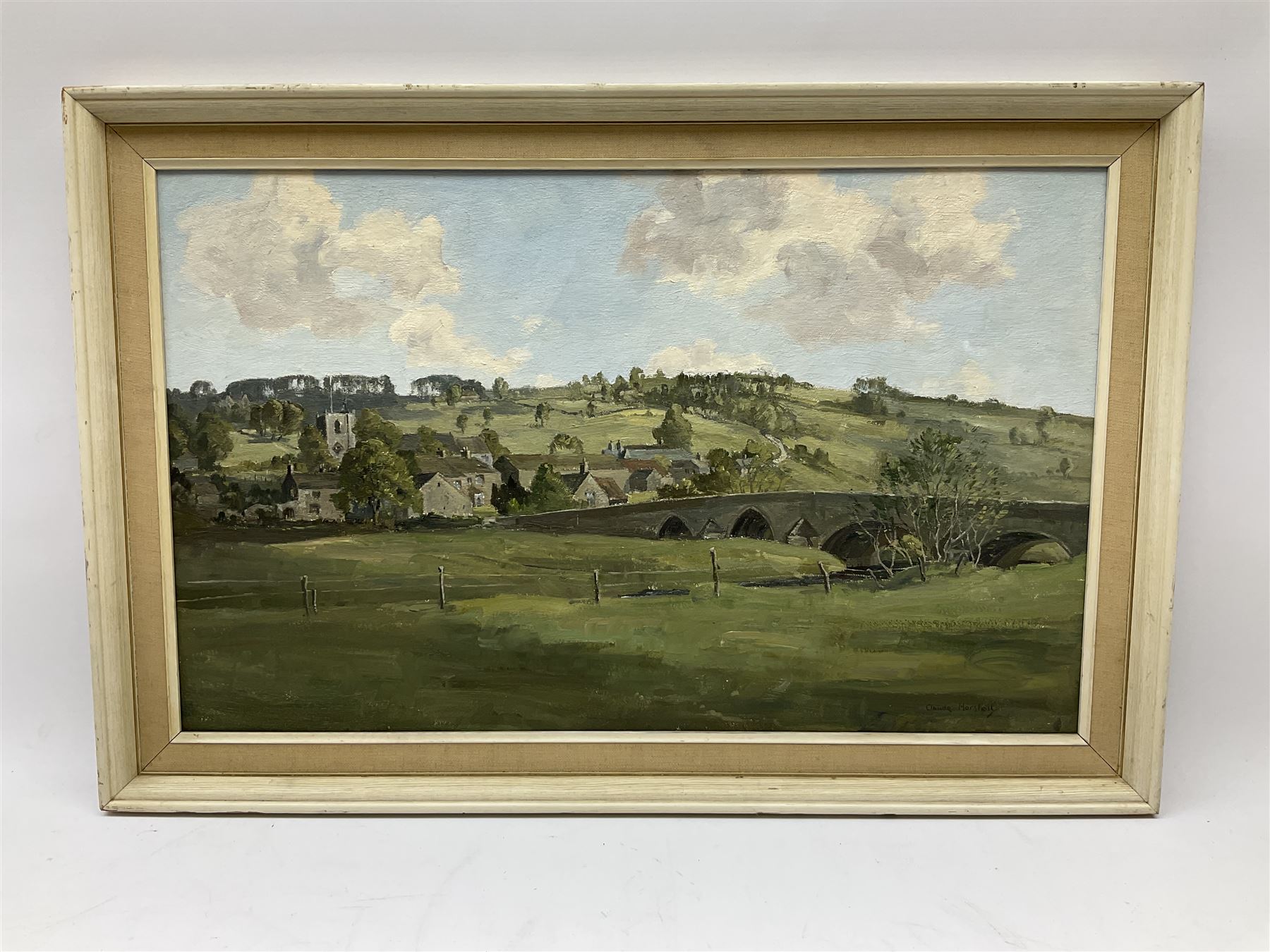 Claude Horsfall (British 1907-2003): 'Kildwick near Keighley', oil on board signed, titled with artist's address verso 36cm x 58cm
