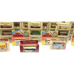 Sixty-two modern die-cast models of buses and coaches by Lledo, Days Gone etc; all boxed