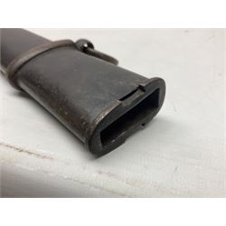 Italian M1833 Sabre with slightly curving 79cm fullered steel blade, the plain steel hilt with 'D' shaped knuckle bow, langets and wire-bound leather grip; in steel scabbard with single hanging ring L101cm overall