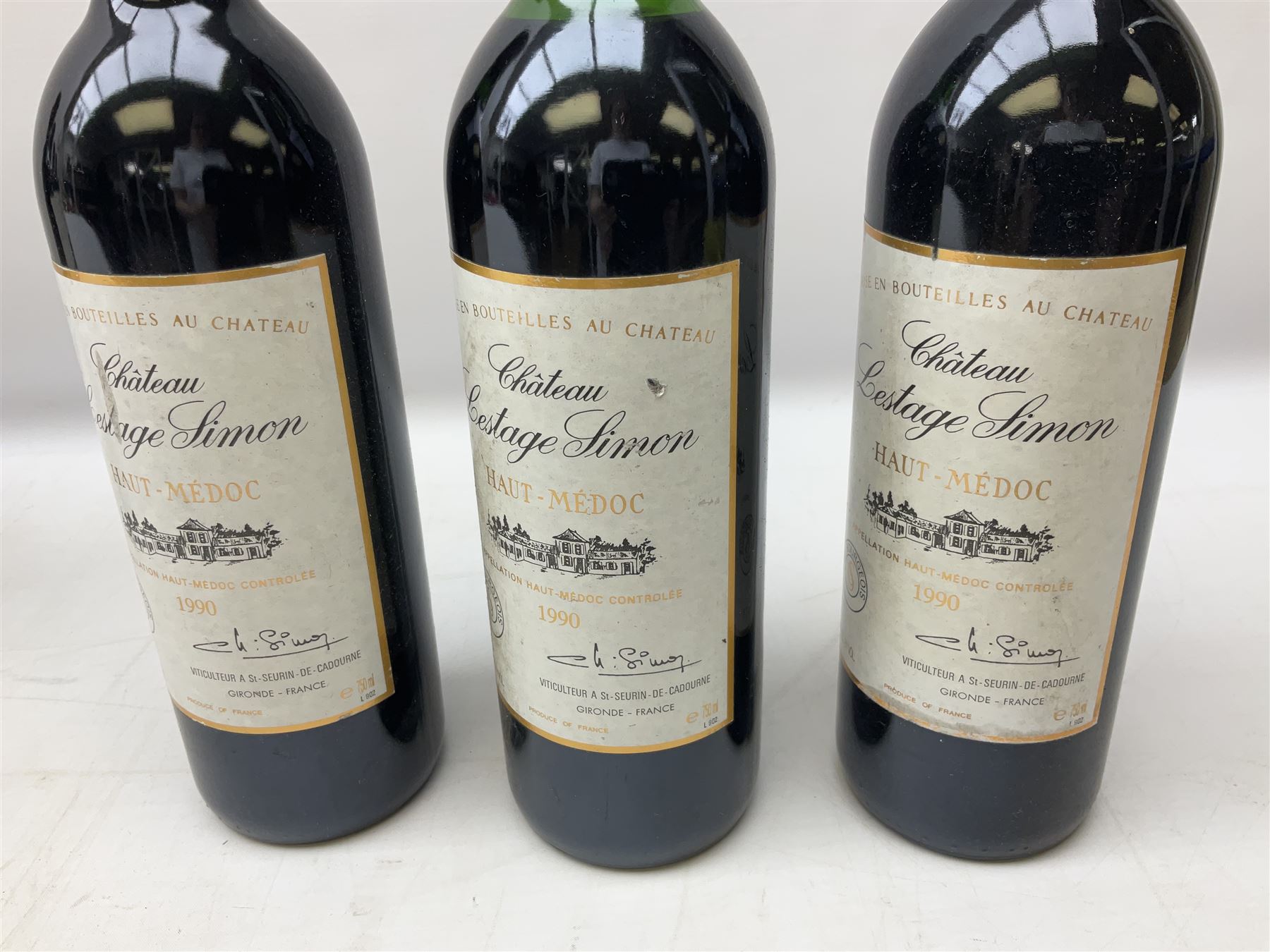 Chateau Lestage Simon 1990, Haut-Médoc, 750ml, 13% vol, seven bottles