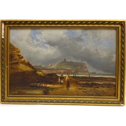  Scarborough from Cornelian Bay, oil on canvas signed and dated 1845 by Ralph Reuben Stubbs (British 1824-1879) 22cm x 34cm  