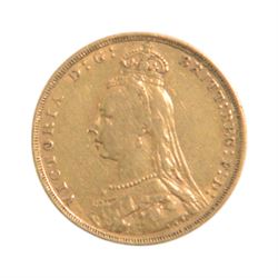 Queen Victoria 1890 gold full sovereign coin
