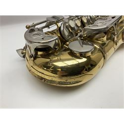 St Louis Alto saxophone, serial no.82437 in John Packer JP Blues 141 carrying case; with two-piece saxophone stand