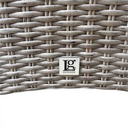 LG Outdoor - rattan bistro set, comprising two armchairs and table with tempered glass top