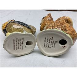 Seven Beswick Beatrix Potter figures, comprising Sally Henny Penny, Johnny Town-Mouse, Mrs Tiggy-Winkle, Mrs Tittlemouse, Tom Kitten, Pig-Wig and Squirrel Nutkin, together with a Beswick tree trunk display stand, stand L30cm