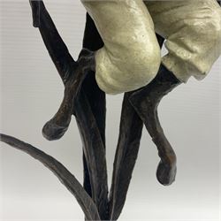 Rachel Talbot (British 1980-), Water Meadow Merriment, limited edition bronze sculpture, modelled as a hare in boating attire, upon a polished marble base, H37cm