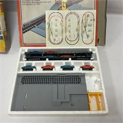 Large quantity of toy railway collectables, to include Faller ‘Hit Train’ boxed sets 3706, 3732, 3753; Lima automatic car unloader, quantity of track and accessories, etc in two boxes 