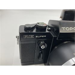 Topcon RE Super camera body, serial no.4681129, with 'RE. Auto-Topcor 1.8/5.8cm' lens, serial no. 11669018, in leather case