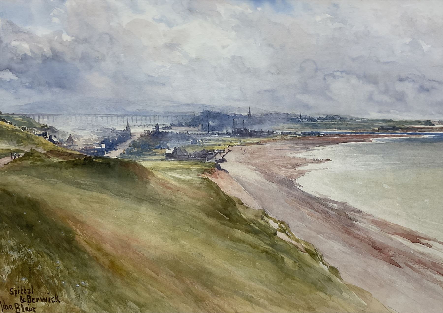 John Blair (Scottish 1850-1934): 'Spittal and Berwick', watercolour signed and titled 26cm x 36cm
