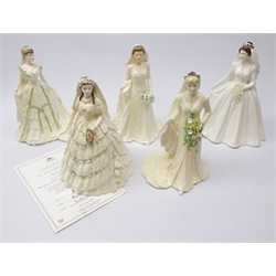  Five ltd. ed. Coalport figures comprising Sophie, Queen Mary, two depicting Princess Alexandra & Her Royal Highness the Princess Margaret, one with certificate (5)  