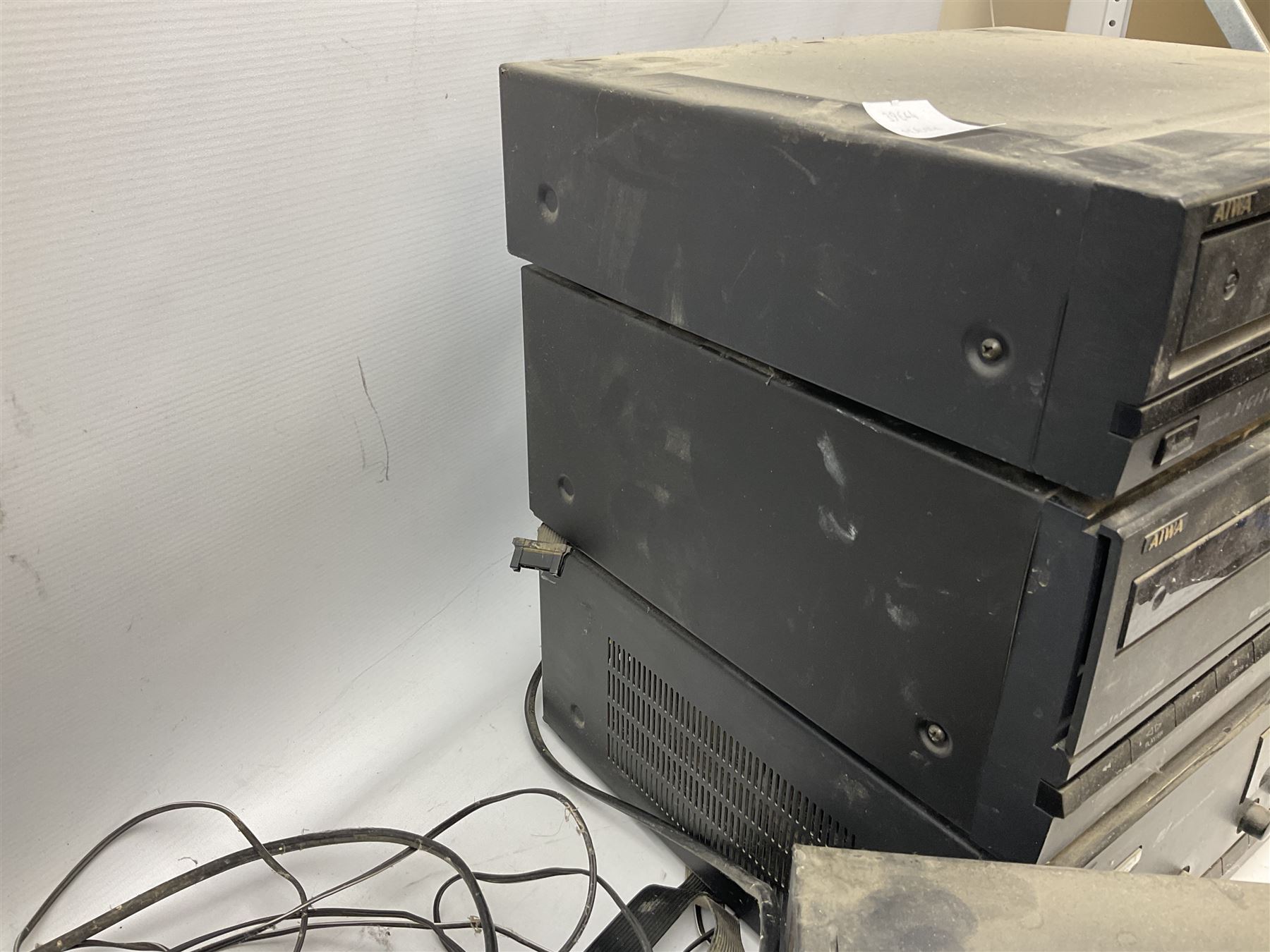 AIWA stacking stereo system including double tape deck and speakers