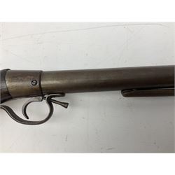 Early 20th century BSA .177 air rifle with under lever break barrel action, octagonal to round barrel, walnut stock with chequered pistol grip and side safety locking, serial no.78, L106cm