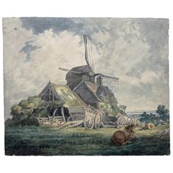 Thomas Girtin (British 1775-1802): The Old Mill - 'A View in Essex', watercolour signed and indistinctly titled verso 17cm x 20.5cm (unframed)