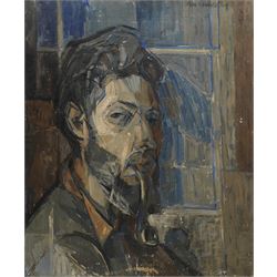 John Gilbey Bowles (British 1929-2011): 'Portrait of Claude' Monet Smoking a Pipe, oil on ...
