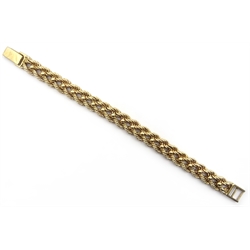  9ct gold heavy rope twist bracelet 42.2gm  