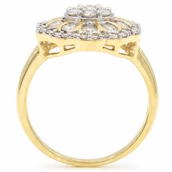 18ct gold diamond flower head cluster ring, set with forty-seven round cut diamonds, Birmingham 2018, total diamond weight approx 1.00 carat