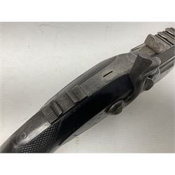 19th century George Gibbs of Bristol .461 cal. muzzle loading percussion match rifle with 28cm cut-down barrel and cut-down stock, Metford type rifling, fitted with additional three folding leaf rear sight to 400yds, back action sight still fitted to tang, maker's name to lock and top of barrel, serial no.439. L46.5cm overall