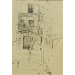  Percy Morton Teasdale (Staithes Group 1870-1961): On the Banks of the Seine, pencil sketch unsigned 15cm x 10cm  