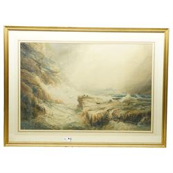 Frederick William Booty (British 1840-1924): Stormy Seas Looking to Whitby Abbey, watercolour signed and dated '903, 64cm x 96cm