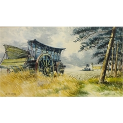  'The Old Waggon', watercolour signed and dated 1970 by John Sutton (British 1935-) 31cm X 54cm  