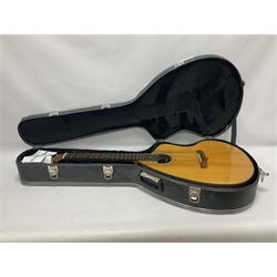 Brazilian Giannini Craviola six string acoustic guitar, with Fishman Premium Blend onboard pickup, in fitted hard case 