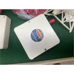 Subbuteo - three boxed sets comprising Football Express with two five-a-side teams and floodlighting; Continental with four teams and accessories; and International Edition Table Rugby with two teams; together with a Real Madrid 1974-75 League Champions pennant (4)