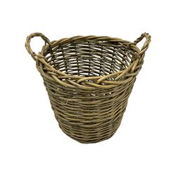 Three graduating wicker baskets (the largest - D55cm, H40cm)