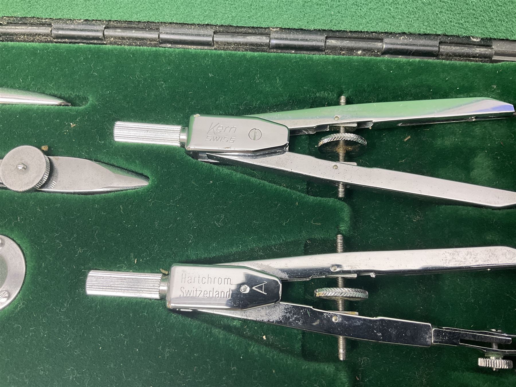 J Halden & Co cased drawing set, together with other cased drawing sets, including examples from prazision garantie and Kern Swiss 