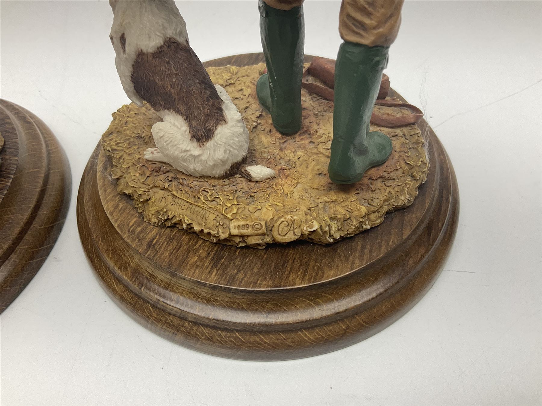 Four Country Artists figures, comprising Shooting figure group by K.Sherwin, Gun dog figure group, First Brace - Labrador and First Brace - Springer, largest H35cm 