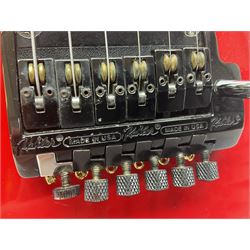 American Peavey Nitro 1 hand-made electric guitar in red with Kahler tremolo, serial no.02786479, L98cm overall; in soft carrying case.