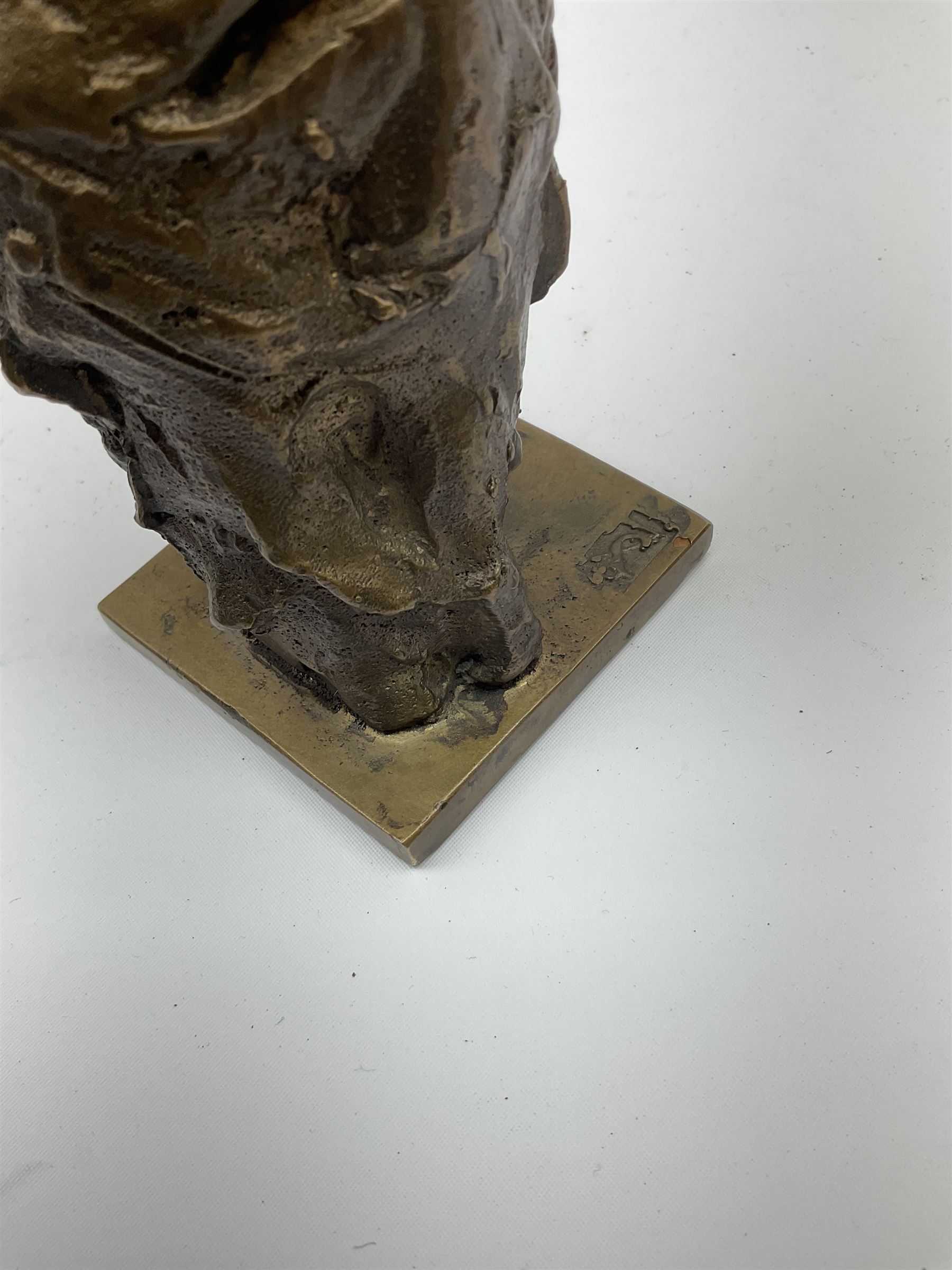 Sasa Zahradnik (Czech, B1950), bronze figure of a female flute player, with impressed stamp to the base, H34cm