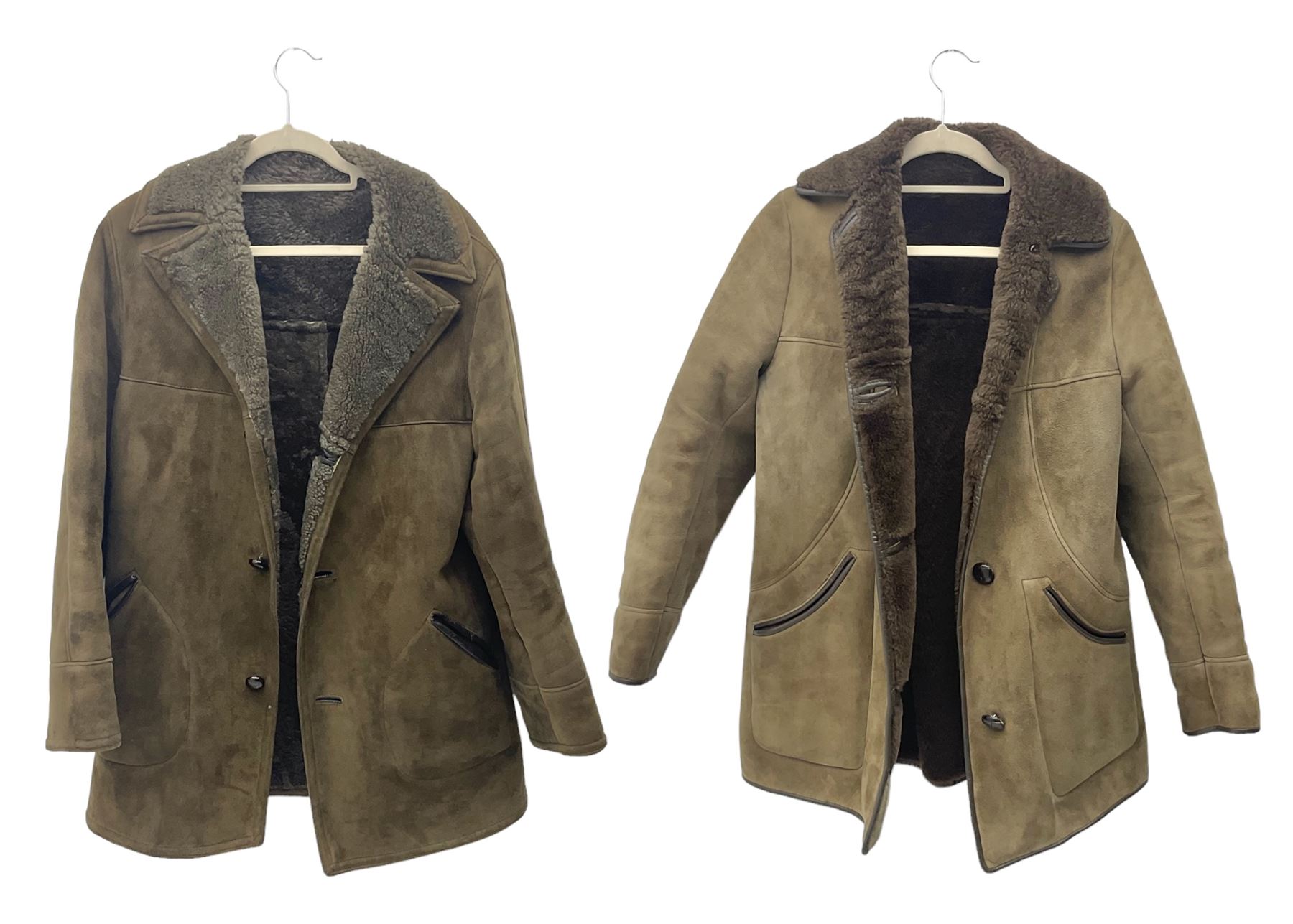 Two sheepskin jackets, one ladies jacket size 12, by Nurseys, and a gentleman's jacket by Baily's   