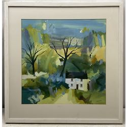 Richard Tuff (British 1965-): 'Valley Garden', gouache on paper signed, titled verso 48cm x 47cm 