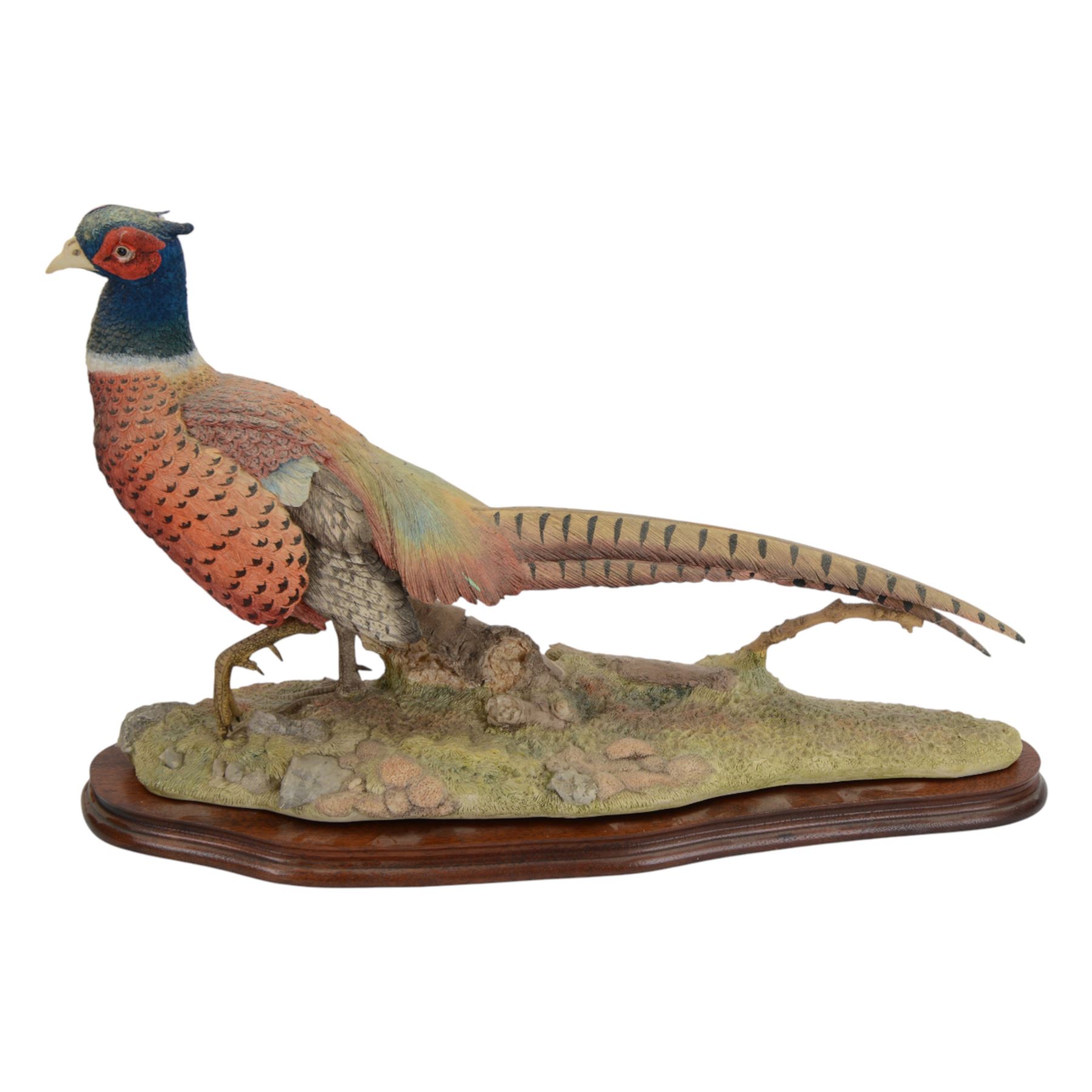 Border Fine Arts Autumn Glory, Millennium model No. B0488 by Russell Willis, limited edition 645/950, modelled as a pheasant on wood base, with certificate and box, H32cm 