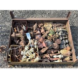 Group of cast iron finials and decorative objects, sold within a stillage.  - COLLECTION BY APPOINTMENT FROM: The White House, Thirsk Road, Easingwold, York, YO61 3NF - CALL 01723 507111 TO ARRANGE