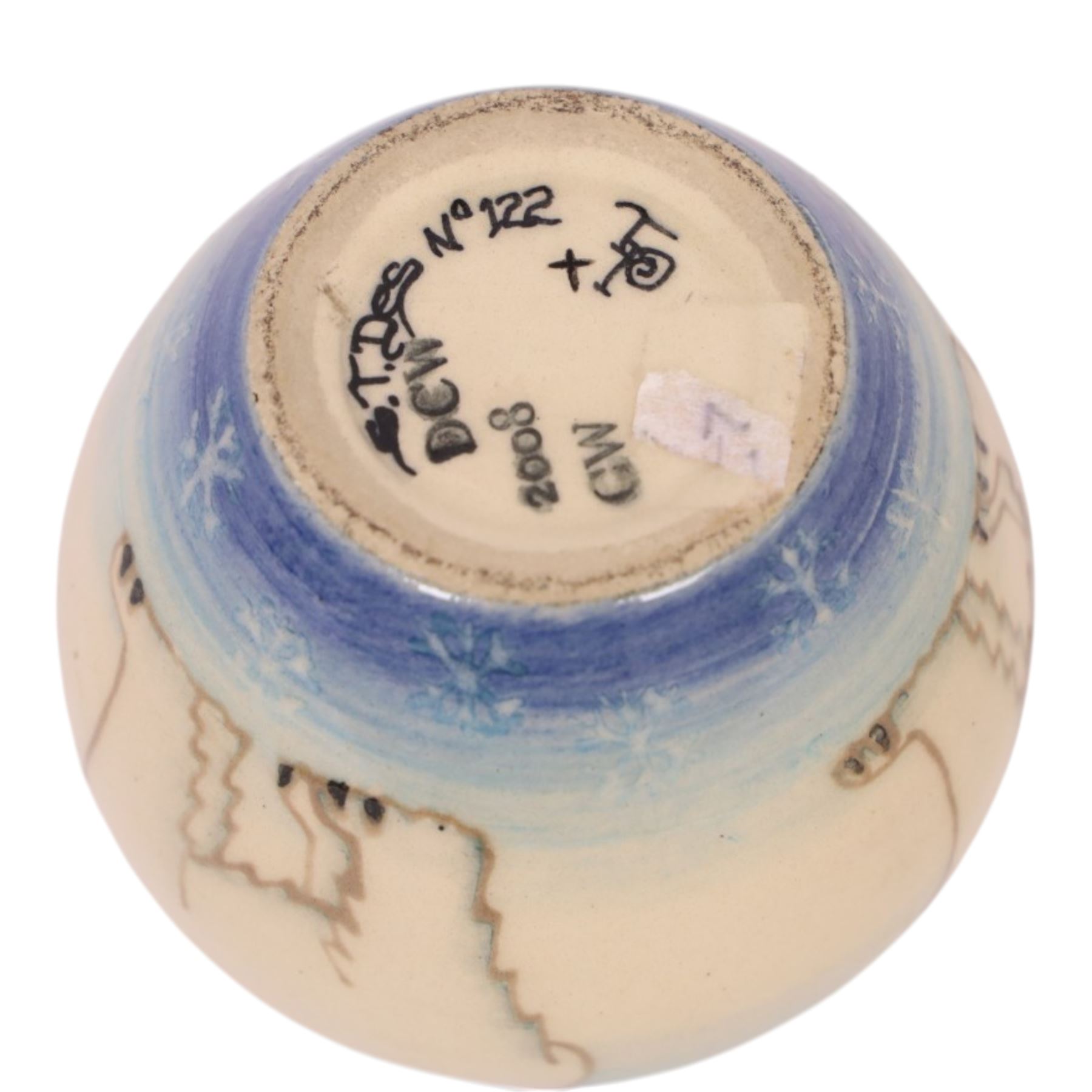 Dennis China Works miniature vase, decorated with polar bears, H9cm