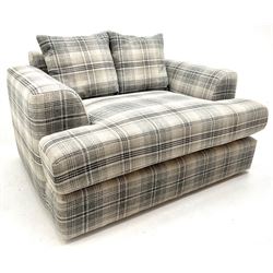 Next snuggler sofa upholstered in check fabric 