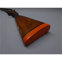  AYA 25 12 bore side by side twin trigger auto safety ejector shotgun with name and scroll engraved lock, 63.5cm barrels stamped 12-70 1190, 18.8 18.6 900kg, No.451565 chequered walnut grip and forend, 106cm, in Sacar carry case: SHOTGUN CERTIFICATE REQUIRED  