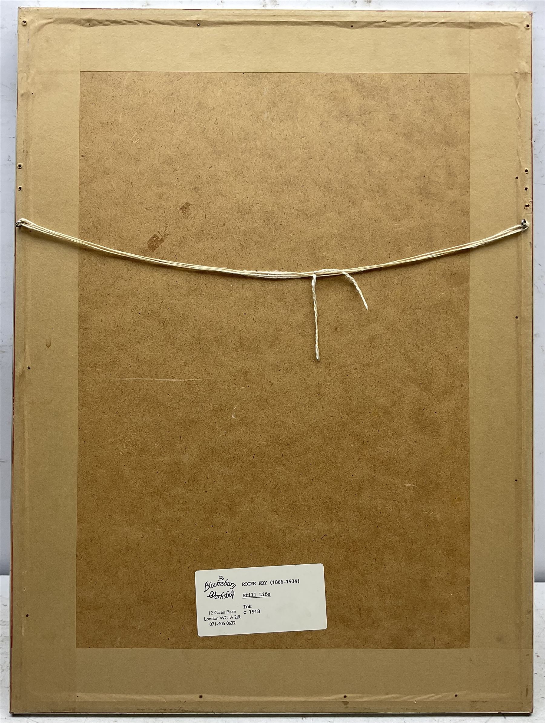 Roger Eliot Fry (British 1866-1934): 'Still Life', pen and ink unsigned c.1918, 36cm x 23cm 
Provenance: private collection, purchased The Bloomsbury Workshop, Galen Place, London, label verso