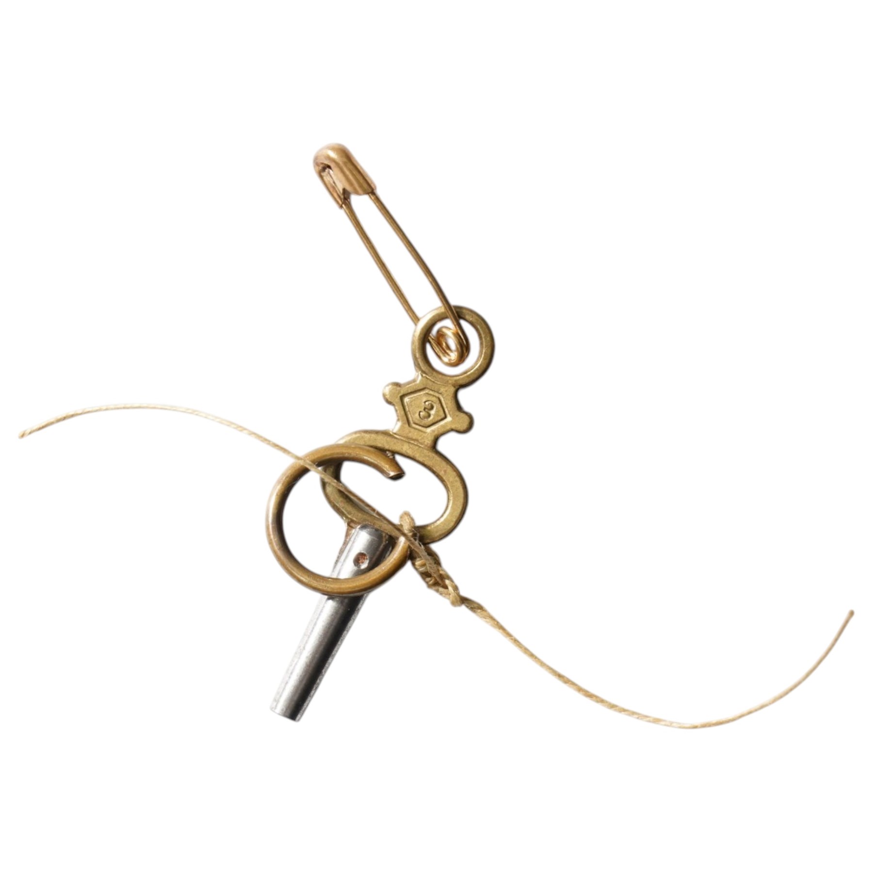 19th / early 20th century 14ct gold cylinder fob watch, gilt dial with Roman numeral hour markers