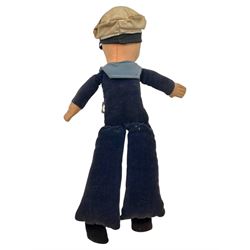 Norah Wellings sailor jollyboy doll with Queen Mary on hat, H20cm