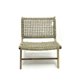 Lazy chair with eastern hardwood frame and weaved back and seat 