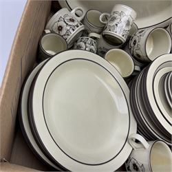 Hornsea Cornrose pattern dinner wares, to include plates of various size, cups and saucers, jug, etc. 