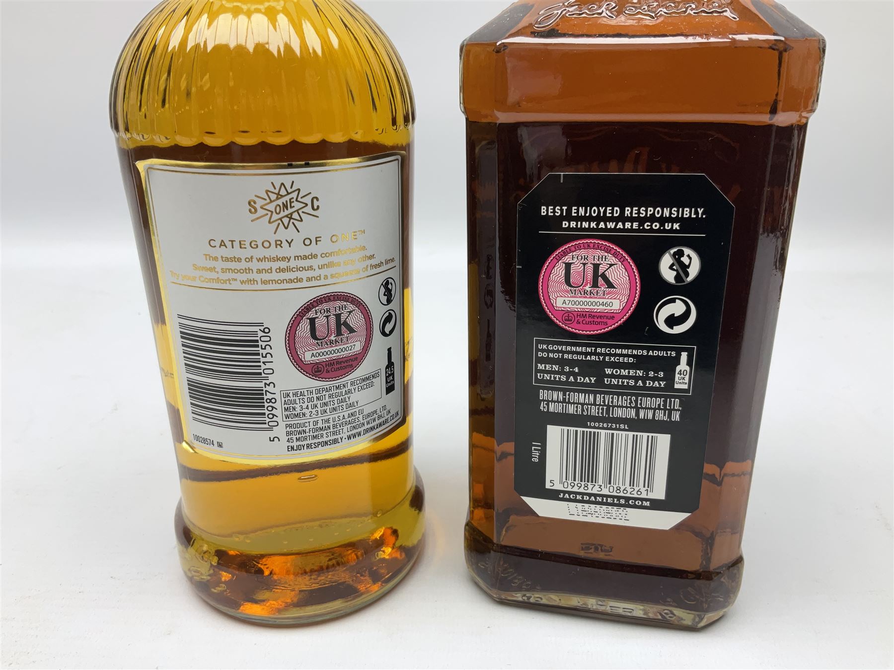 Jack Daniels, Old no.7 Tennessee sour mash whisky, 1L, 40% vol, Southern Comfort, liqueur with whisky, 70cl, 35% vol (2)