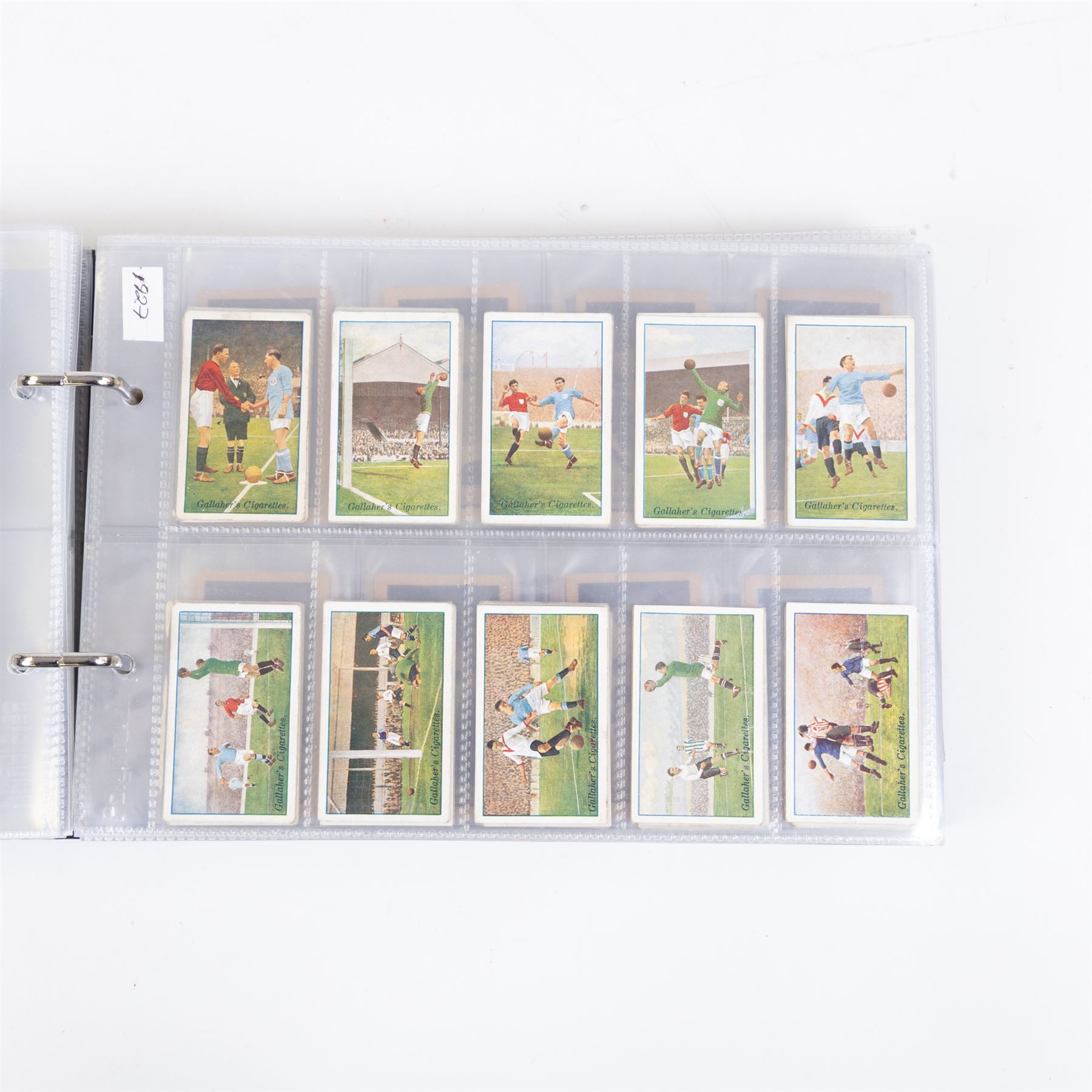 Collection of Edwardian and later Football related trading and cigarette cards, including forty-nine of fifty 1906 Ogden's Football Club Colours, 1922 PALS Footall series, ninety of one hundred 1925 Gallaher Famous Footballers, complete set of forty-four 1926 Ogden's Captains of Association Football Clubs and Colours, complete set of fifty 1927 Players Football Caricatures by MAC,  complete set of fifty 1927 Players Football Caricatures by RIP,  complete set of fifty 1930 Players Association Cup Winners, complete set of 50 1933 Ogdens AFC Nicknames etc, housed in brown cigarette card album